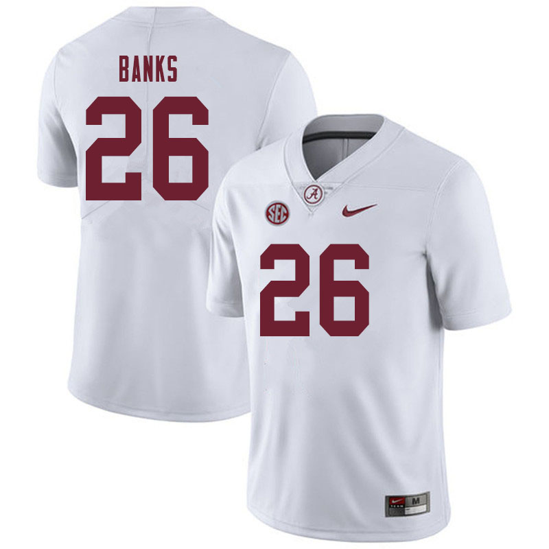 Men #26 Marcus Banks Alabama Crimson Tide College Football Jerseys Sale-White